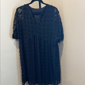 Black Sheer Textured Dress